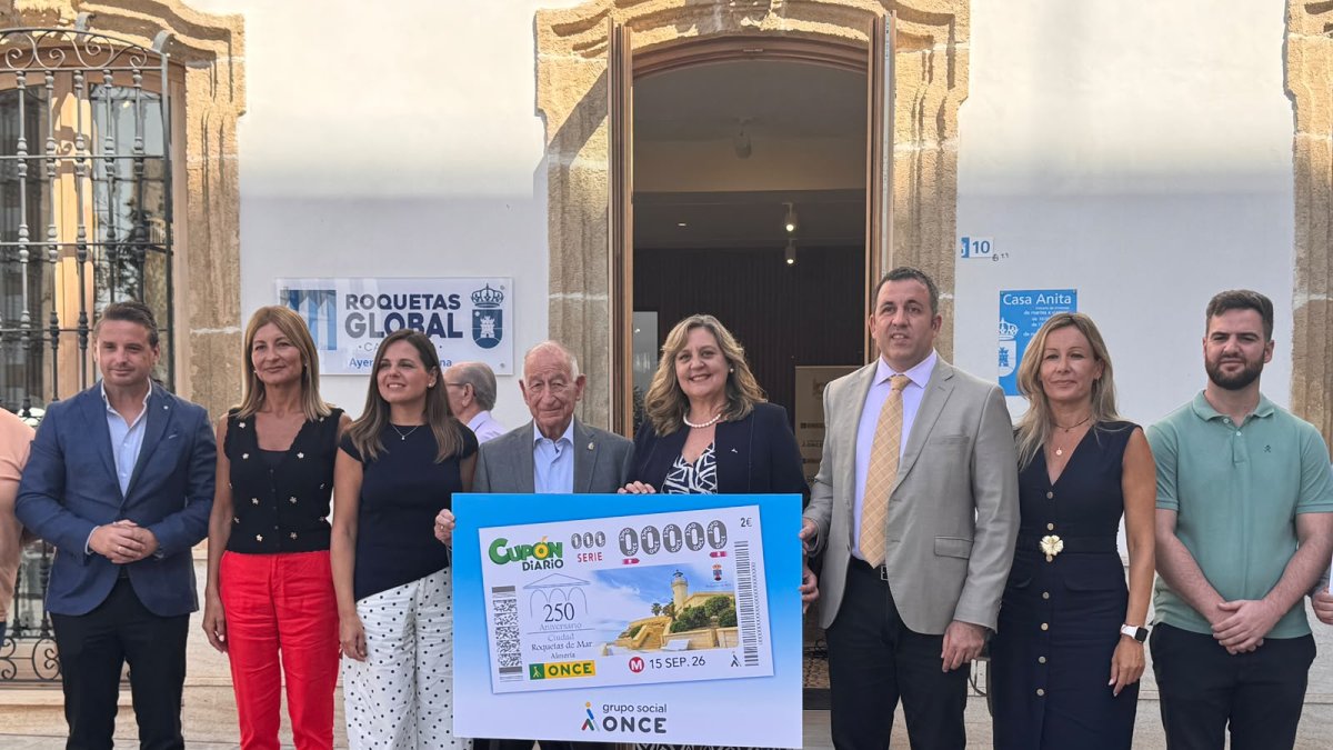 Presentación del cupón de la ONCE protagonizado por Roquetas de Mar.