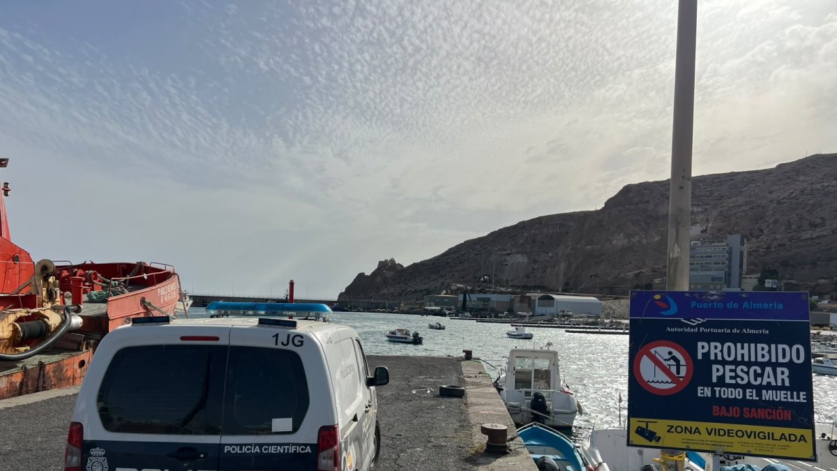 Una unidad de la Policía Científica de Almería investiga el último intento de robo.