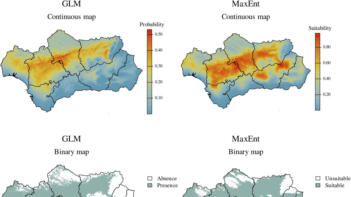 Mapas con la expansión del hongo del suelo causante de la verticilosis, una de las enfermedades más importantes del olivar andaluz y que más pérdidas de producción causa.