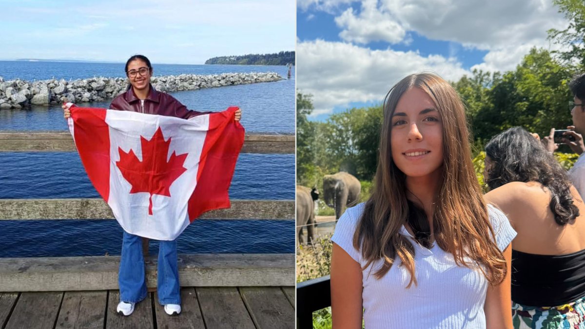 Laura Fernández Garcés (izquierda) y Elba Adi Morales, dos de las estudiantes que estudian este curso en Canadá con las becas de Amancio Ortega.