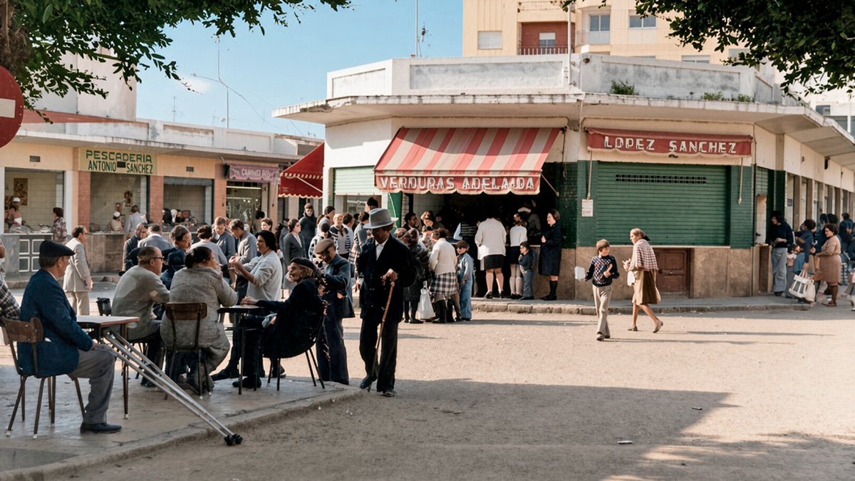 El mercado de la Plaza de Pavía a finales de los años 70, cuando competía en número de visitantes con el poderoso Mercado Central.