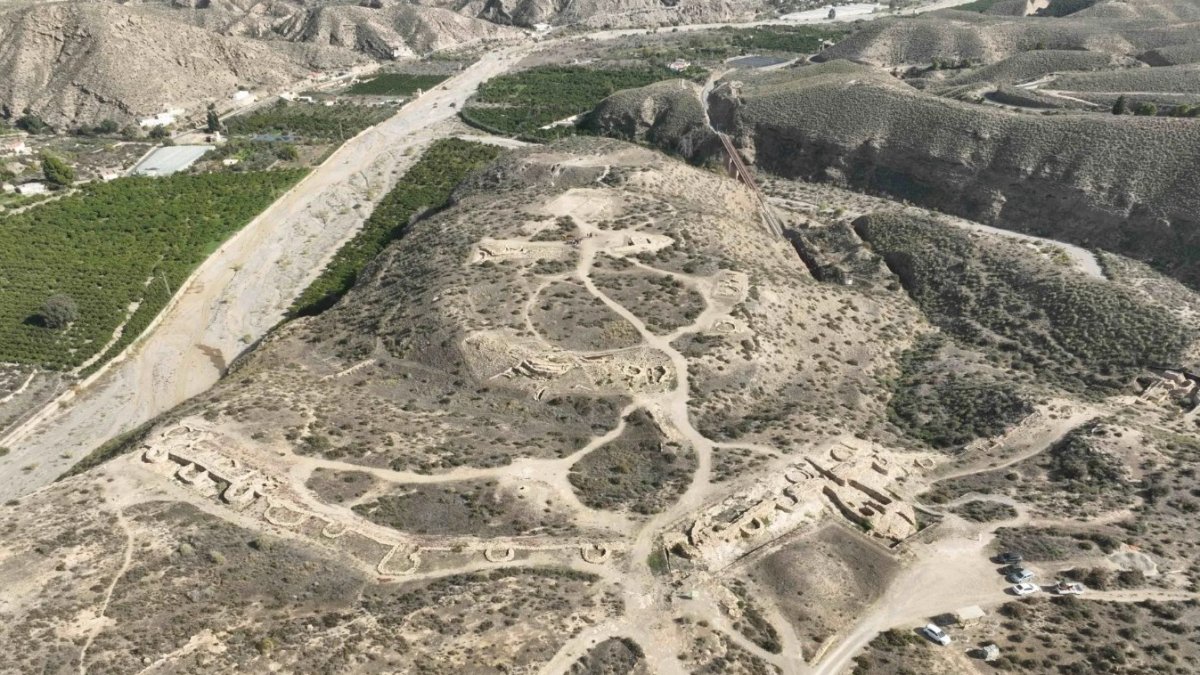 Vista aérea del yacimiento de Los Millares.