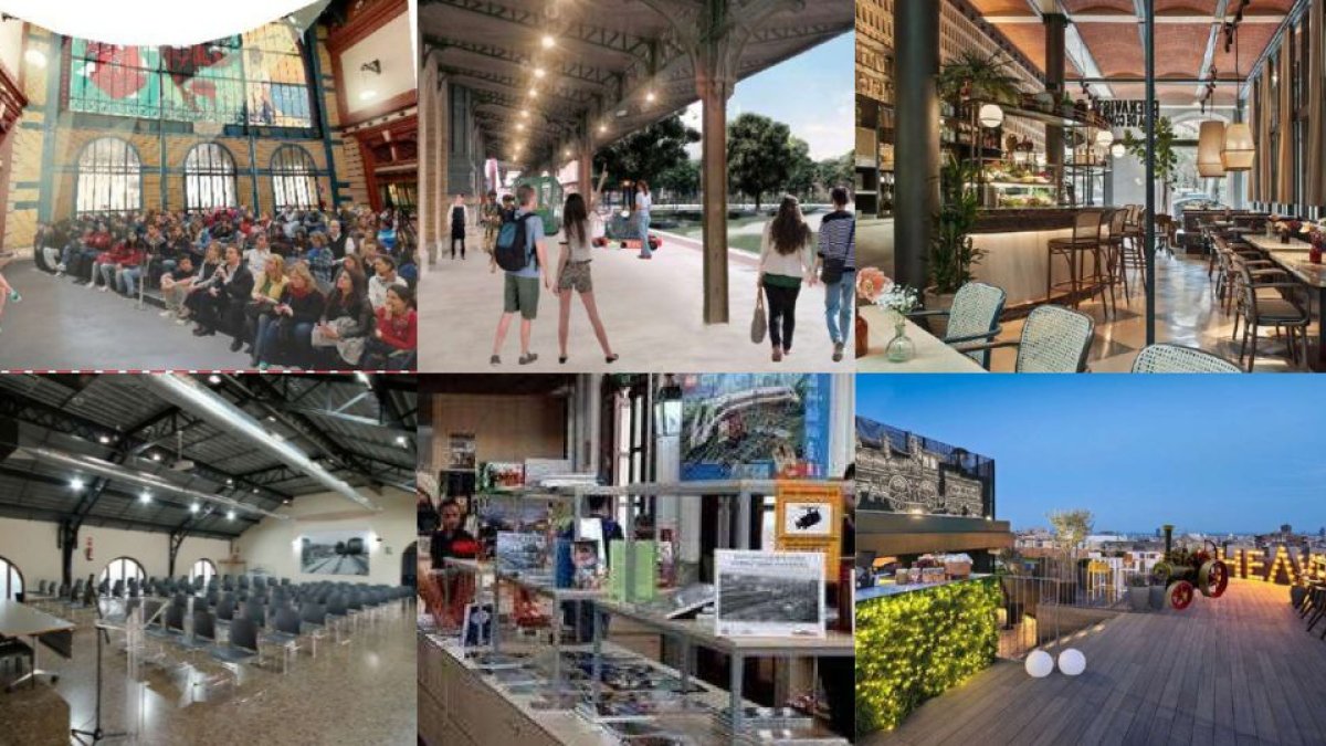 Algunos de los espacios que tendría la renovada Estación del Ferrocarril según el proyecto del Ayuntamiento de Almería.