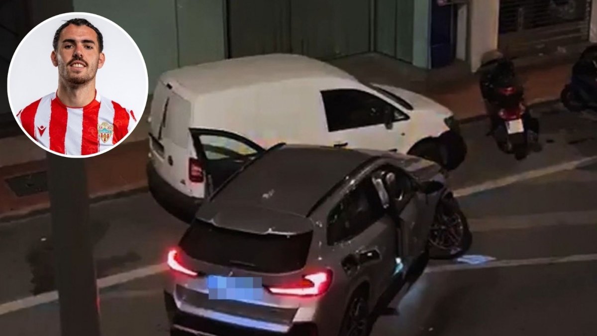 Fotomontaje con la imagen del futbolista y una captura del vídeo que circula por las redes sociales del momento del accidente.