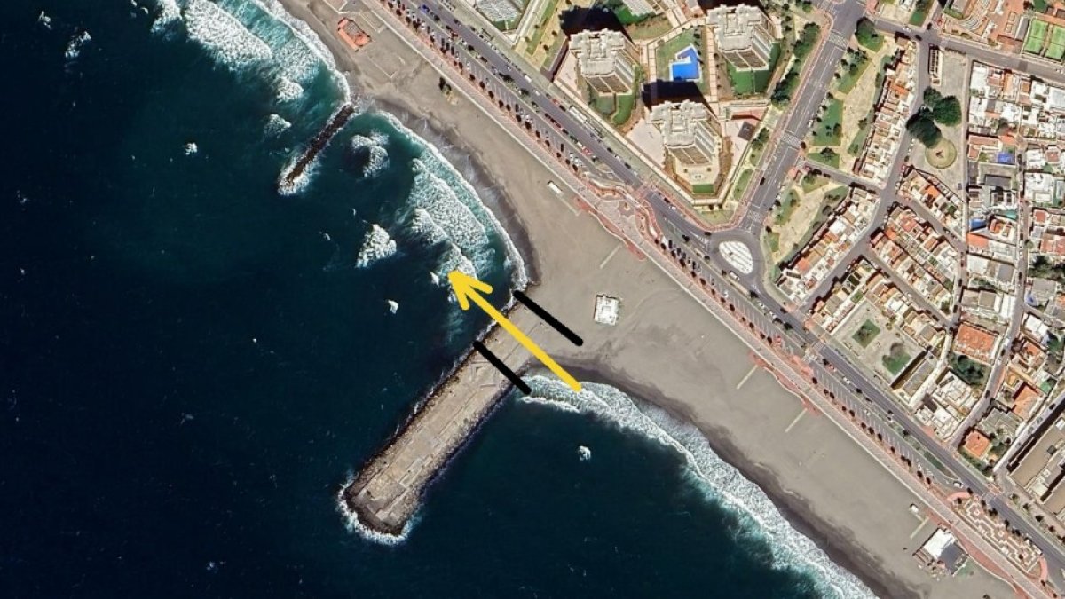 Propuesta para abrir el espigón para que pasen las corrientes marinas.