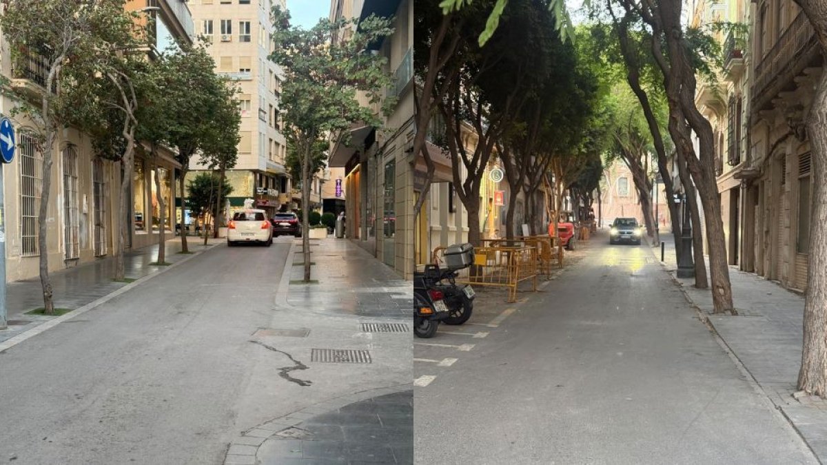 Las calles Gómez Ulla y Ricardos, reabiertas al tráfico tras el avance de las obras de remodelación de la Plaza del Educador, en el Paseo de Almería.