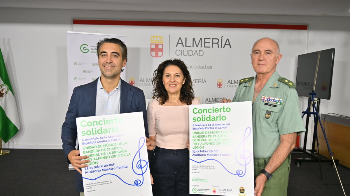 Presentación del concierto solidario de La Legión a favor de la Asociación Española Contra el Cáncer.