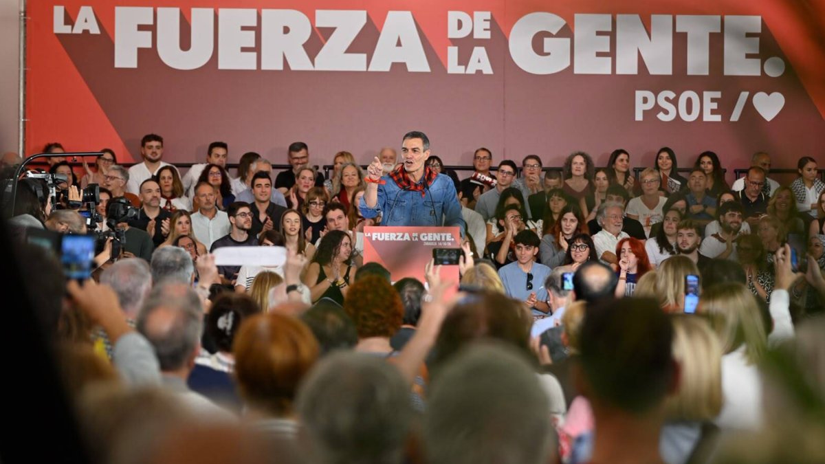 Pedro Sánchez, en un acto celebrado en Zaragoza el pasado miércoles.