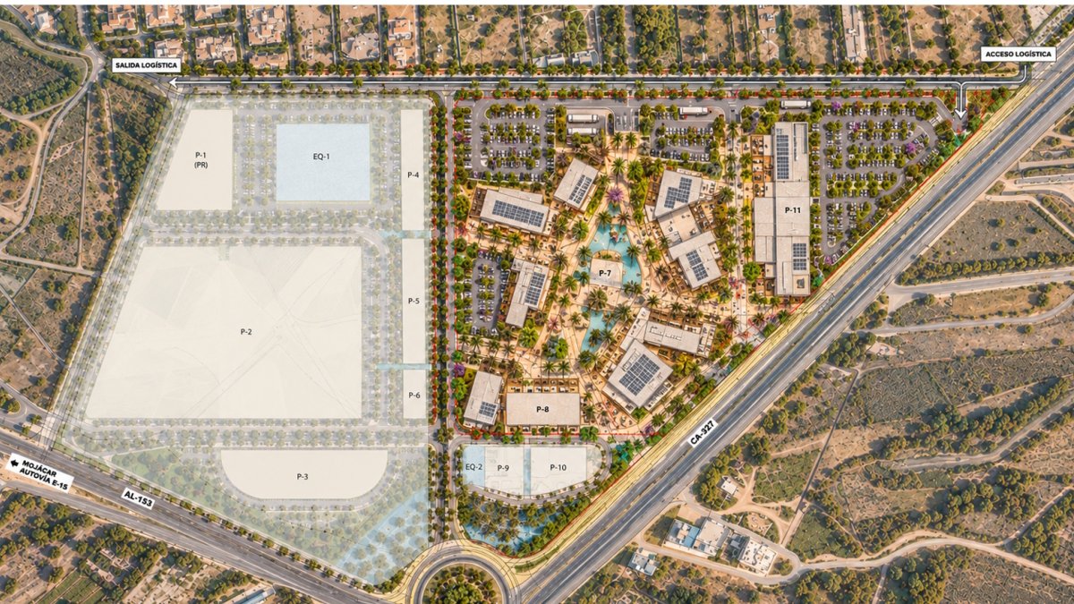 Sector de La Espesura, junto a las Buganvillas, donde se construirá la nueva superficie comercial del Levante.