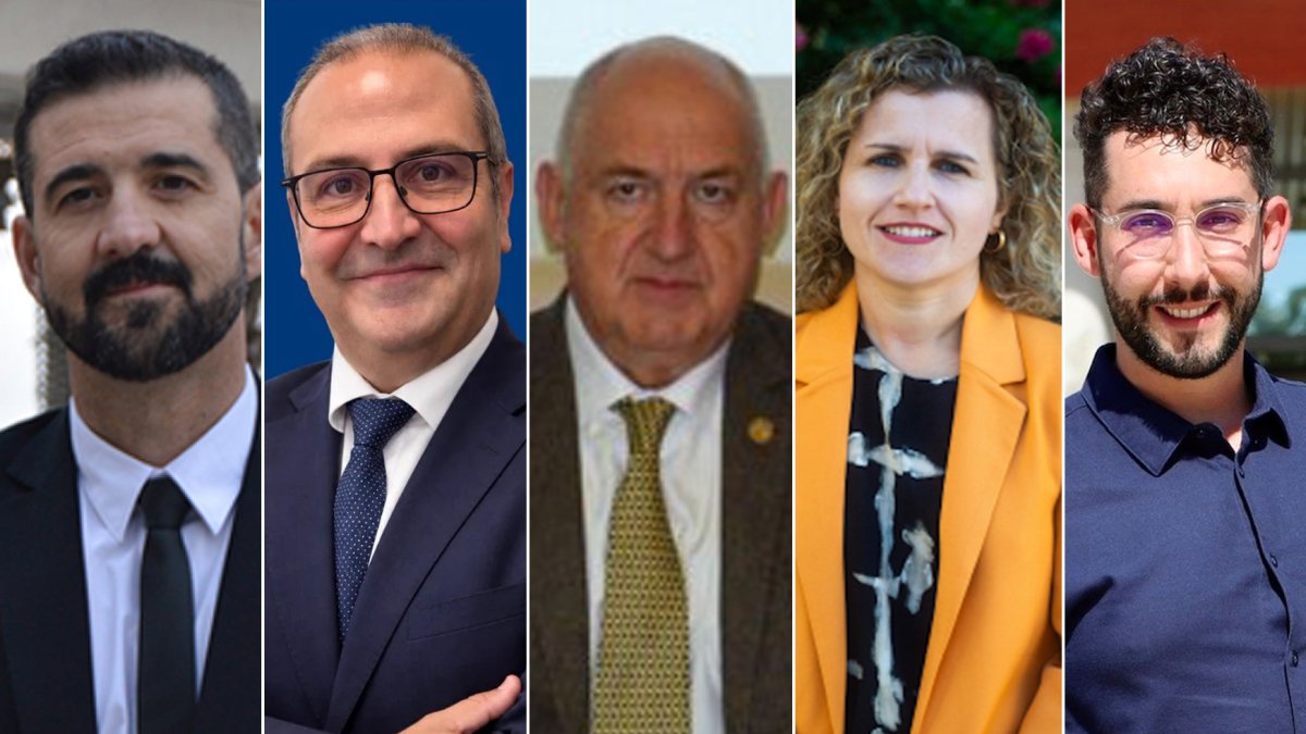De izquierda a derecha, Miguel Company, Felipe Cañadas, Gabriel Aguilera, Verónica Márquez y Pablo Román.
