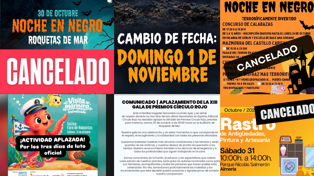 Diferentes cancelaciones en la provincia de Almería.