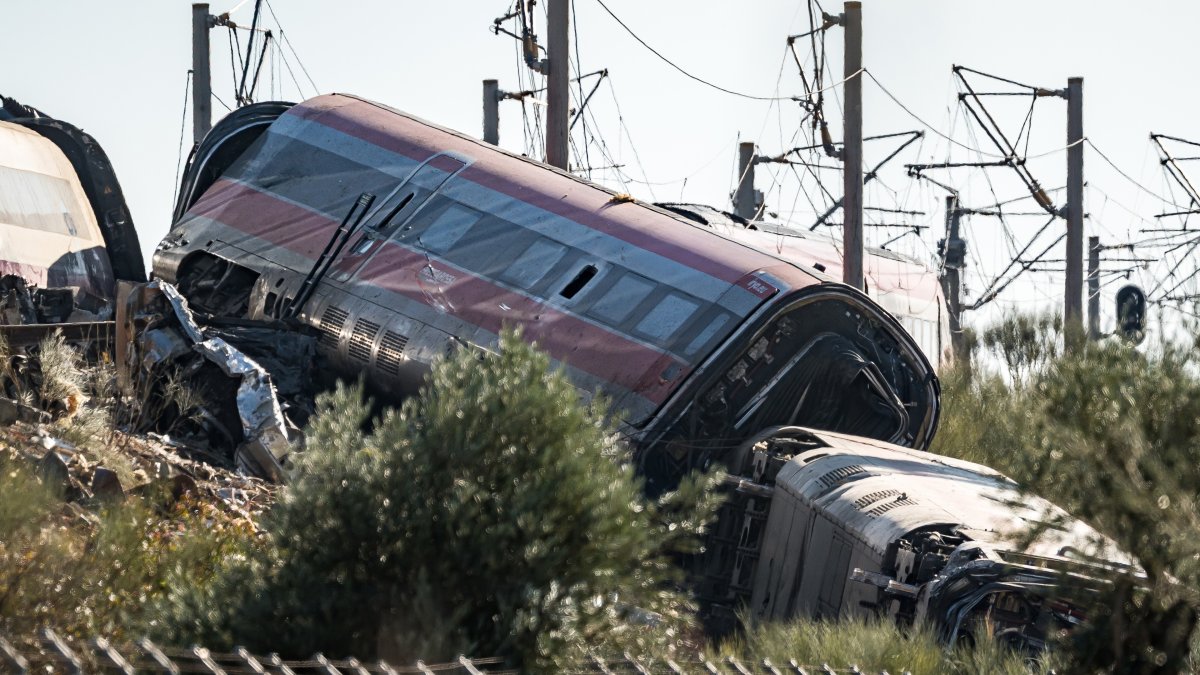 Vagones descarrilados en el accidente ferroviario en Urda, a 29 de octubre de 2026, en Urda, Toledo