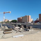Vista de la construcción de la zona de andenes de la futura alta velocidad