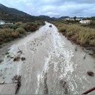 El río Almanzora este domingo 13 de diciembre a su paso por el municipio de Cantoria.