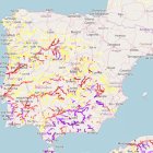 Mapa de GloFAS con las zonas inundables de España.