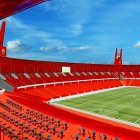 Recreación del Estadio Mediterráneo tras la Fase 2 que el Almería ejecutará este verano.