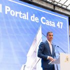El presidente del Gobierno, Pedro Sánchez, en la presentación del Portal de Casa 47.