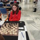 La ajedrecista almeriense Sandra Hernández en plena jugada en el Campeonato de España de Roquetas de Mar.
