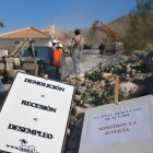 Protesta de afectados en Cantoria años atrás.