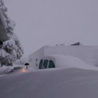 Un coche en el Observatorio de Calar Alto durante una nevada anterior.