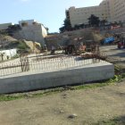 Plancha de hormigón que es la base de la rampa que dará salida a los vehículos desde Torrecárdenas.