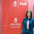 Vanesa Lidueña, fotografiada la semana pasada en la localidad de Berja junto a algunos miembros del Grupo de Apoyo a Susana Díaz.