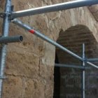 Los daños se realizaron en uno de los muros del Patio de Armas.