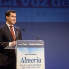 Juan Manuel Moreno, ayer en el Cervantes.