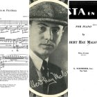 Partitura, retrato del compositor y detalle de la portada de la publicación en la que vio la luz la obra.