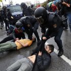 Carga policial esta mañana en Barcelona.
