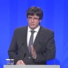 Imagen del Gobierno catalán de la comparecencia de Carles Puigdemont.
