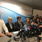 El expresidente catalán durante su rueda de prensa en Bruselas.