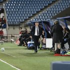 Lucas Alcaraz soplando ante la presión del partido.