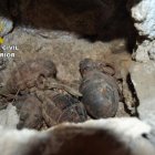 Granadas encontradas en Cantoria.