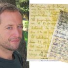 José M. Gómez Acosta y una muestra de ‘Reescritura’.