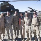 Parte del reparto de ‘En zona hostil’: Ingrid García Jonsson, Raúl Mérida, Jacobo  Dicenta, Ariadna Gil, Ismael Martínez y Younes Bachir, ayer en Tab