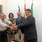 Alcaldes de los municipios de Arboleas, Cantoria y Albox con el delegado de Fomento.