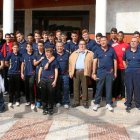José Juan Rubí con los jugadores.o,46