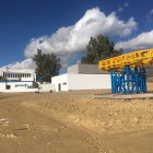 Estado de las obras del nuevo eficio. En primer plano, la base de la futura ‘Mujer del Almanzora’ de Antonio López.
