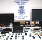 En la imagen, parte del botín aprehendido por la Policía Nacional de El Ejido.