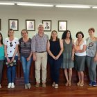 El alcalde de Huércal de Almería, Ismael Torres, con representantes de las Ampas de varios CEIP y del instituto.
