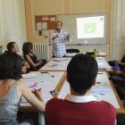 Antonio Melero, durante una de sus reuniones de trabajo en la editorial Maison de langues.