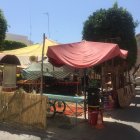 La Plaza Campoamor de Almería, transformado en un zoco para la película.