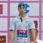 El nadador ejidense antes de comenzar la prueba.