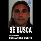 Cartel oficial de Guillermo Fernández Bueno enviado por la Policía Nacional.