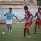 Emilio Cubo en el partido frente al Almería.