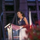 Rosa María García-Malea, durante el pregón de la Feria de Almería 2018.