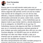 El comunicado de Fran Fernández