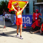 El atleta zurgenero llegando a meta.