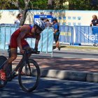 Jairo Ruiz durante la carrera en bicicleta.